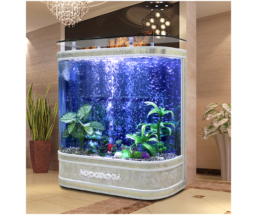 喜灏欧式双圆形生态金鱼缸水族箱 优雅家居水景新选择